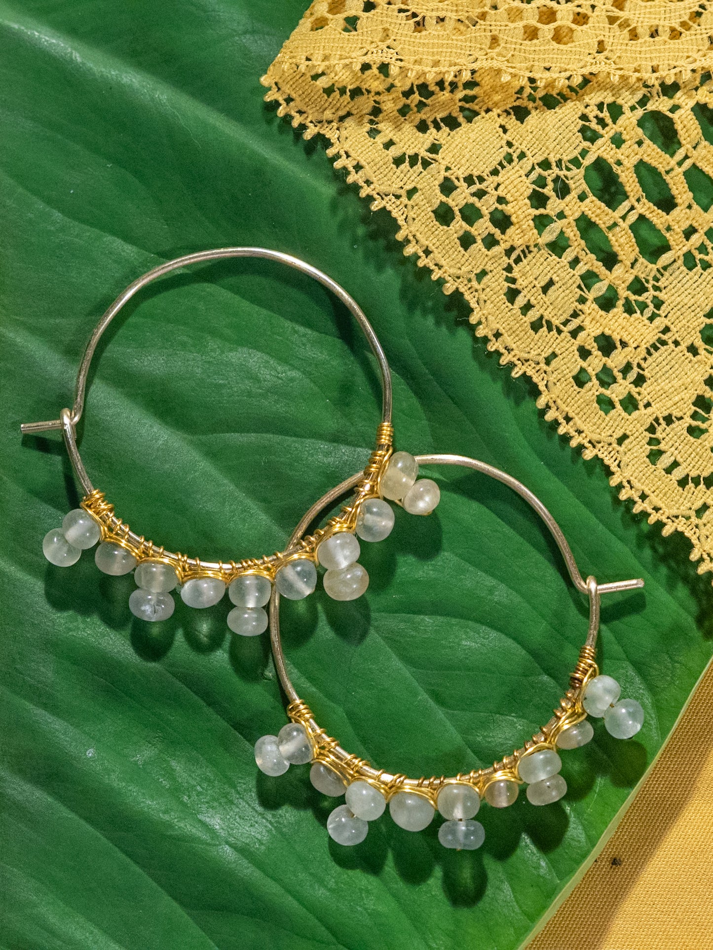 Prehnite Goddess Hoops