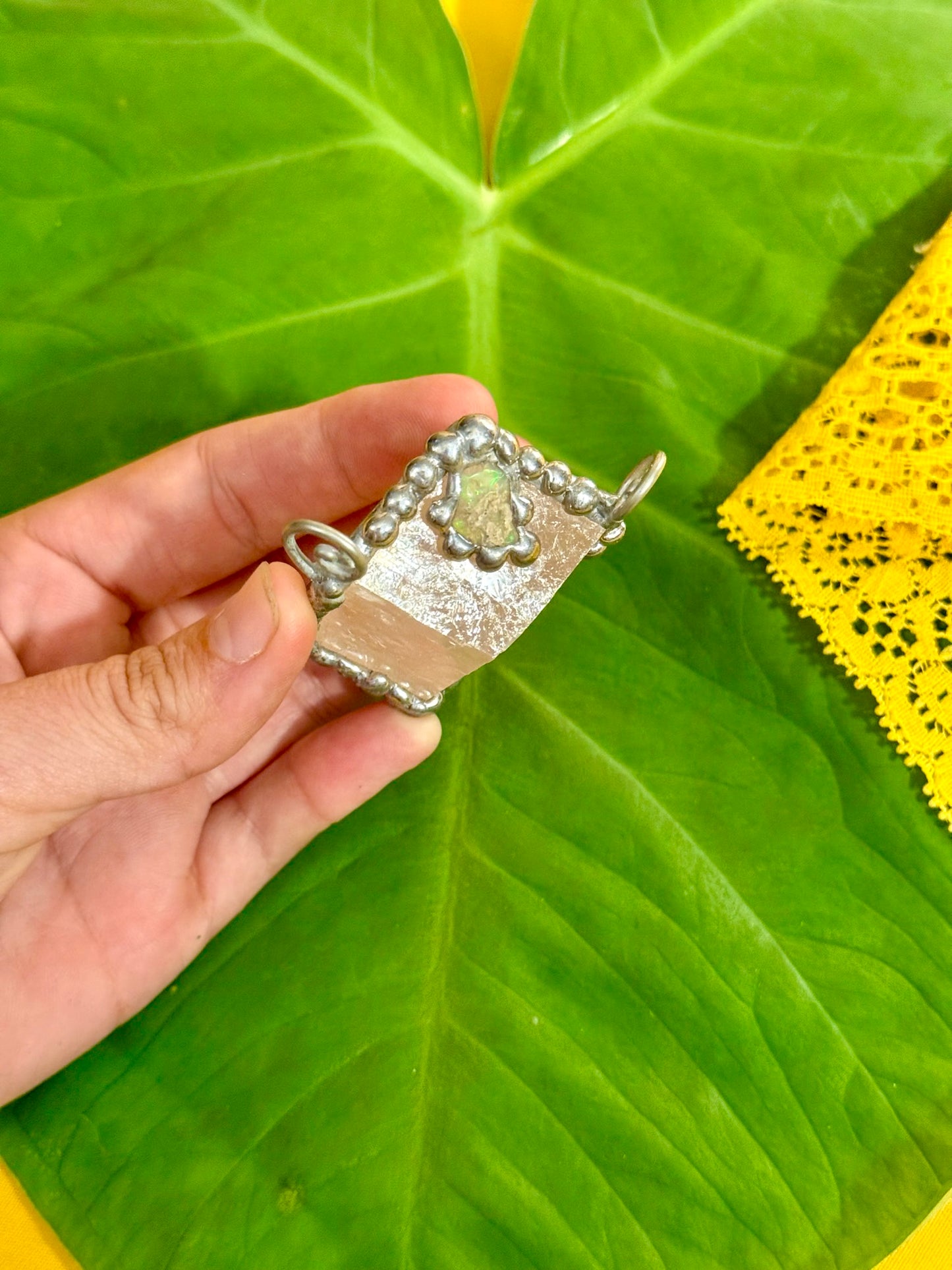 Optical Calcite & Opal | Amulet