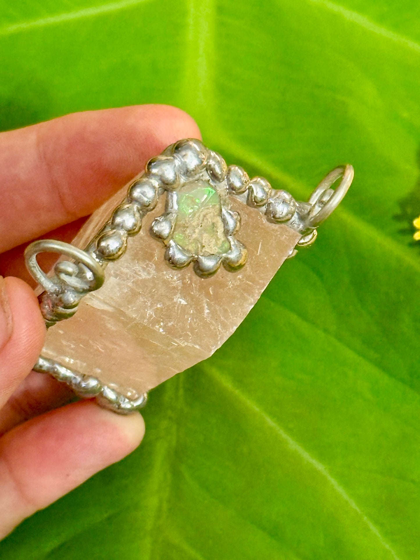 Optical Calcite & Opal | Amulet