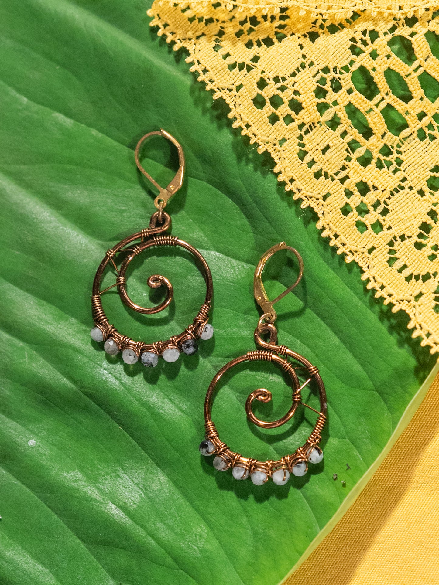 Rainbow Moonstone Spiral Babes