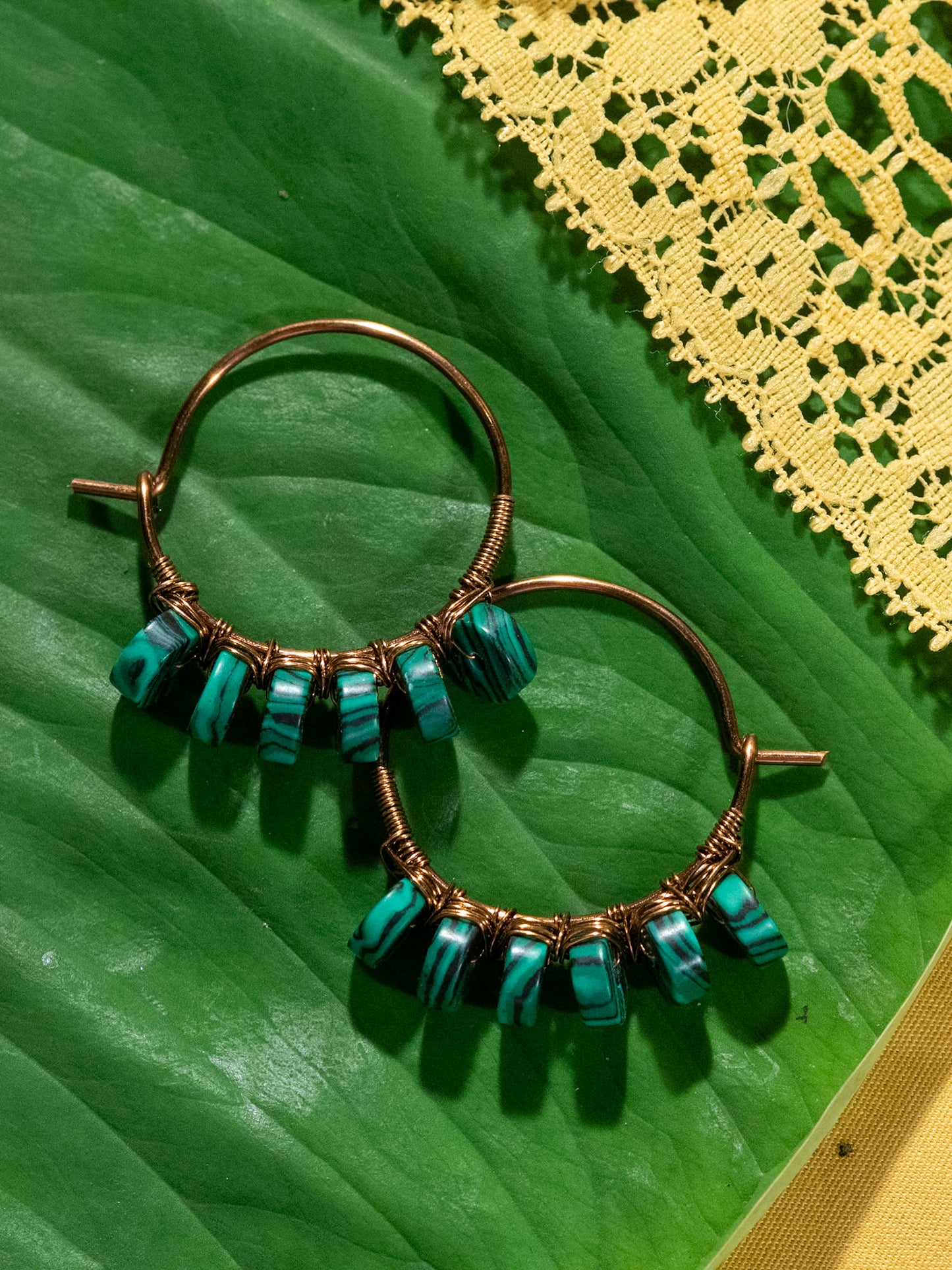 Malachite | Goddess Hoops