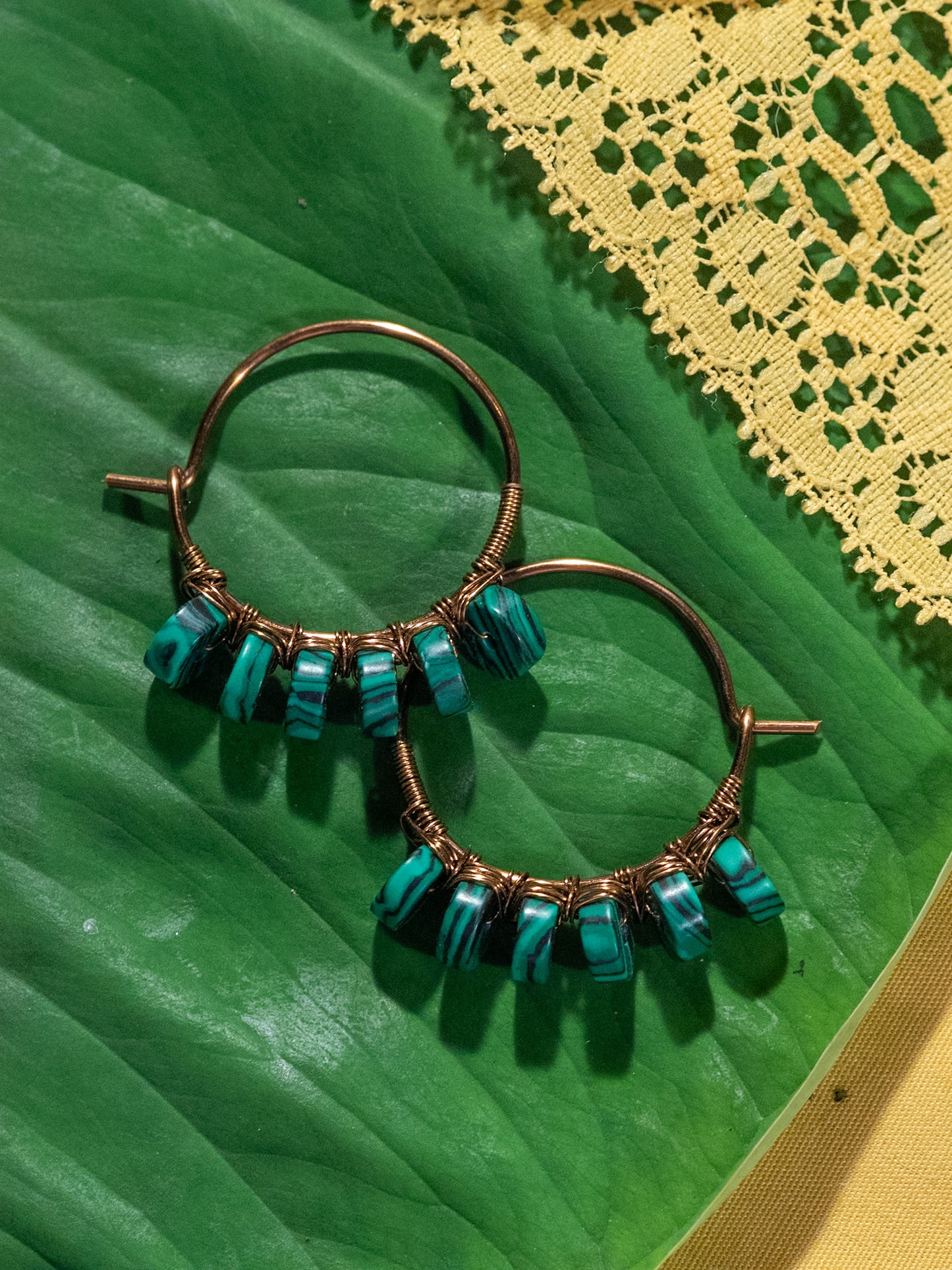 Malachite | Goddess Hoops