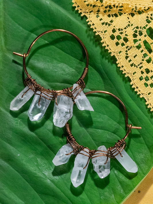 Clear Quartz | Radiant Hoops