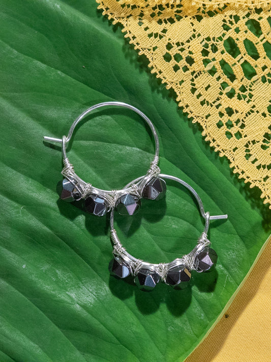 Hematite | Goddess Hoops