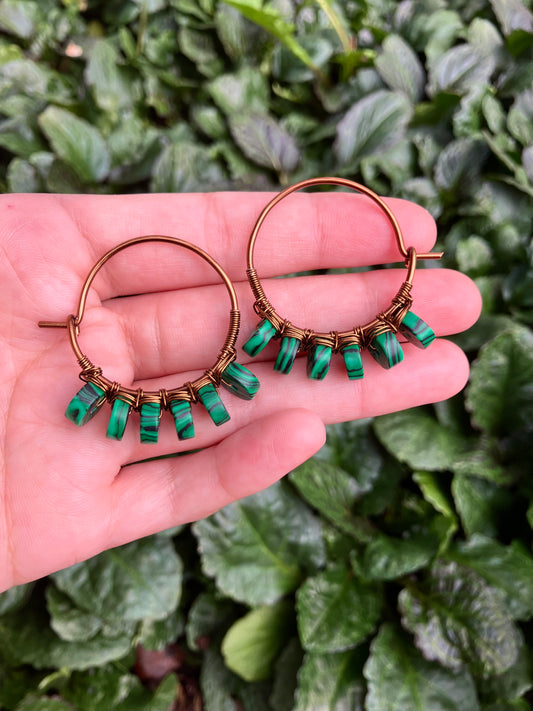 Malachite | Goddess Hoops